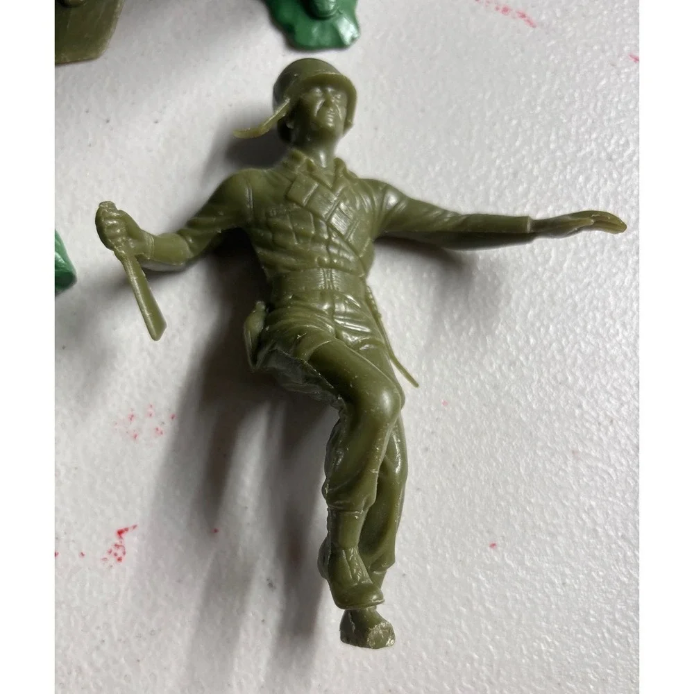 Vintage Green Plastic Toy Soldiers‎ Set Of 11 Army Figures 5